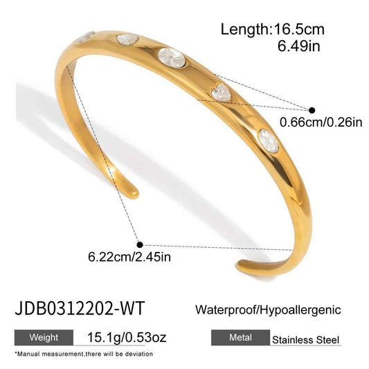 Colorful Zircon Open Bangle Collection