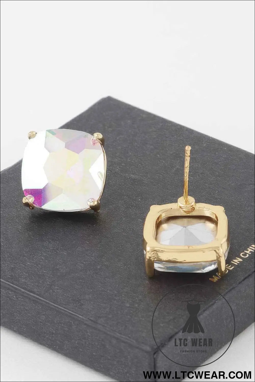 14k Rhinestone Stud Earrings