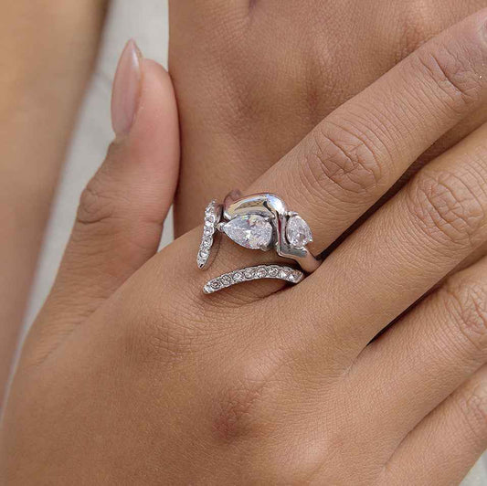 Stainless Steel Zircon Open Ring Collection