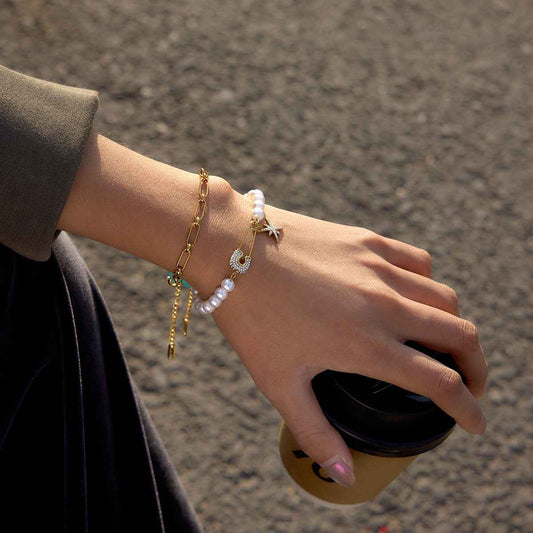 Pearl Star Stainless Steel Bracelet Collection