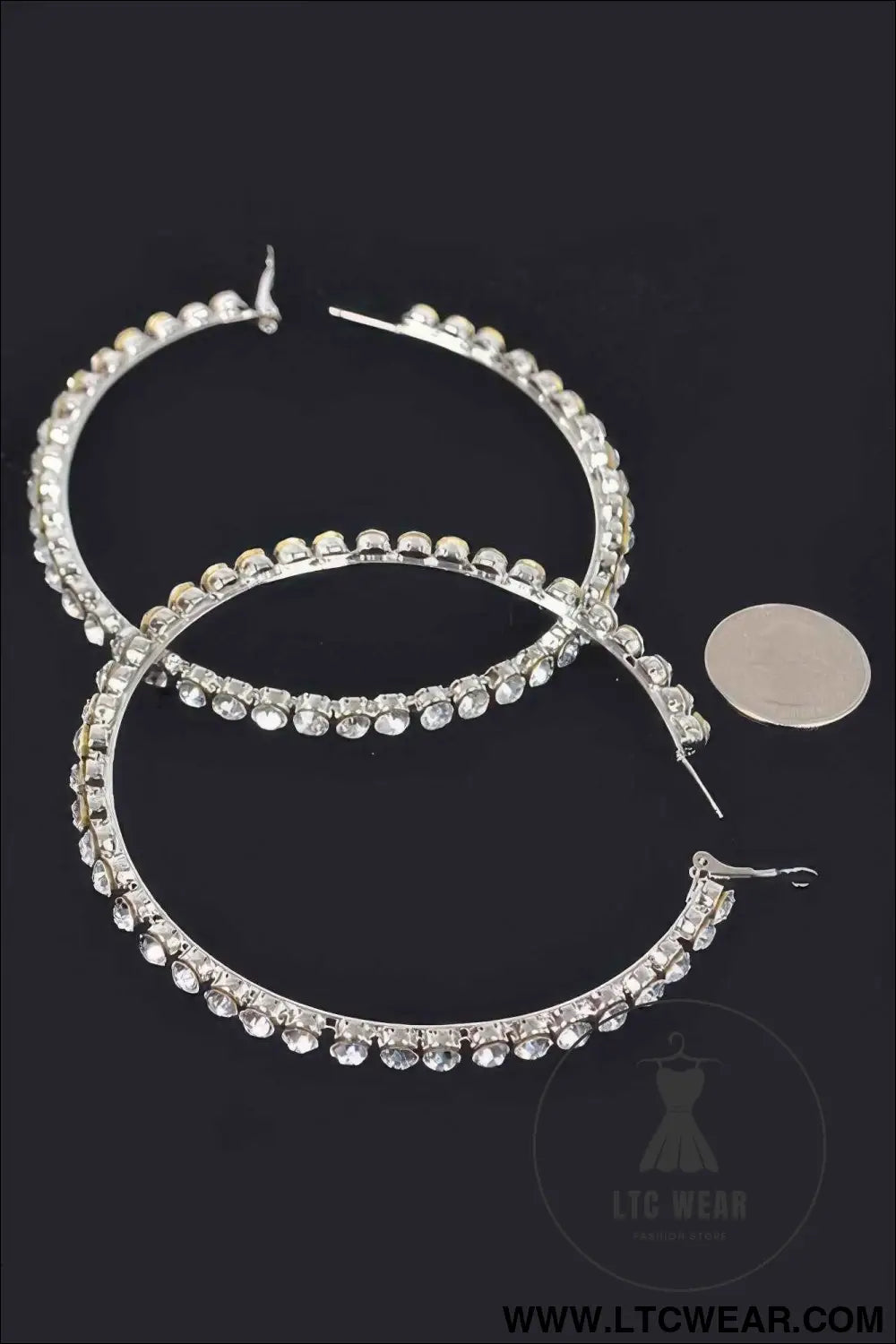 8cm Rhinestone Hoop Earring