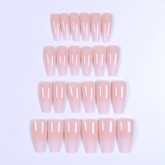 Elegant 24pcs Gradient Long Coffin Press-On Nails