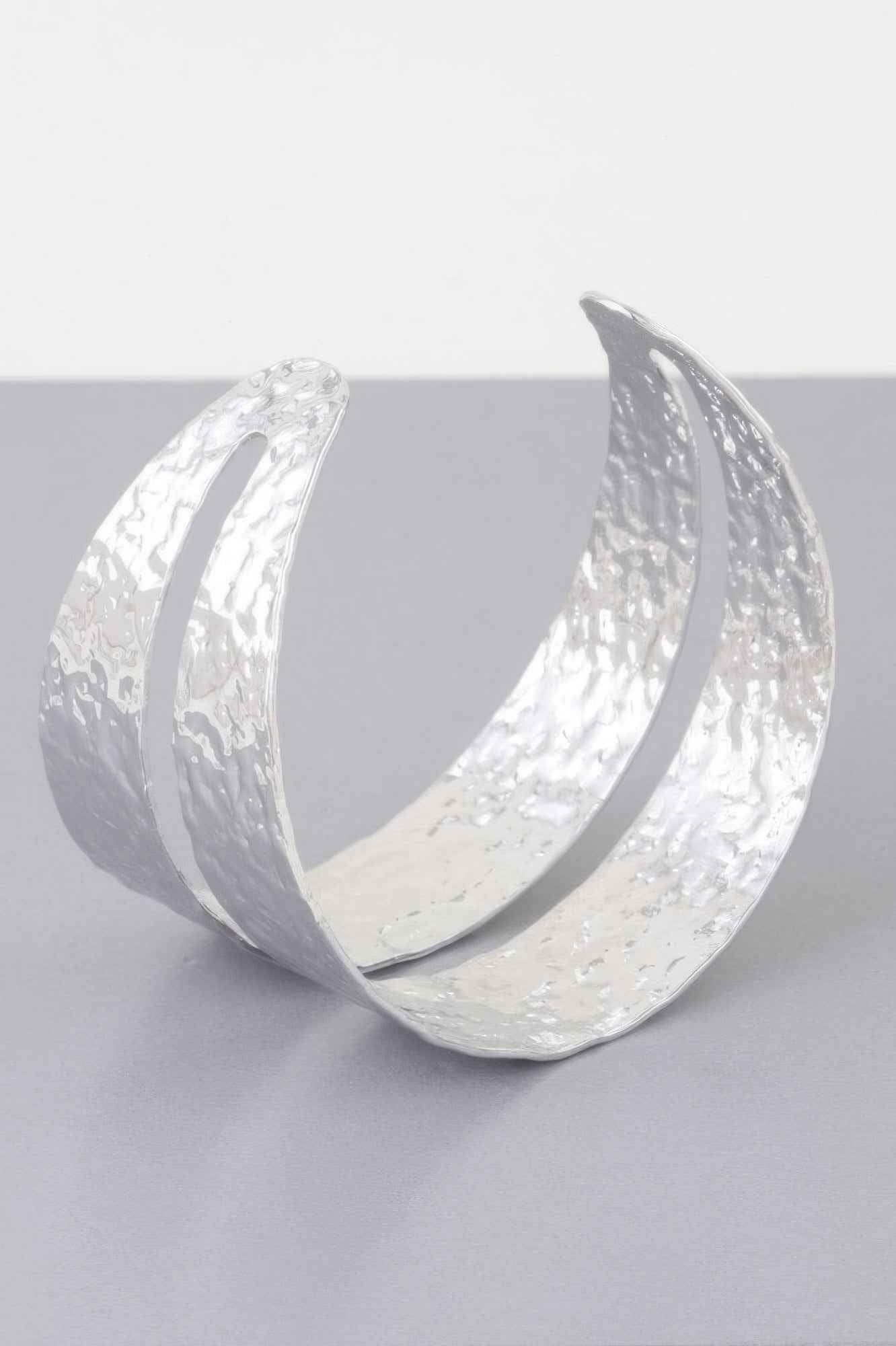 Hammered Double Wrap Cuff Bracelet
