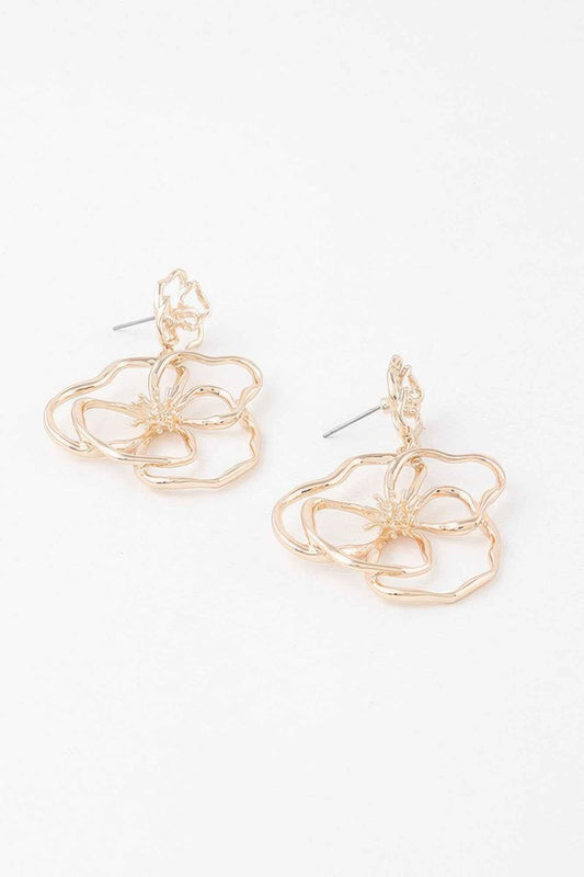 Doodle Flower Drop Earrings