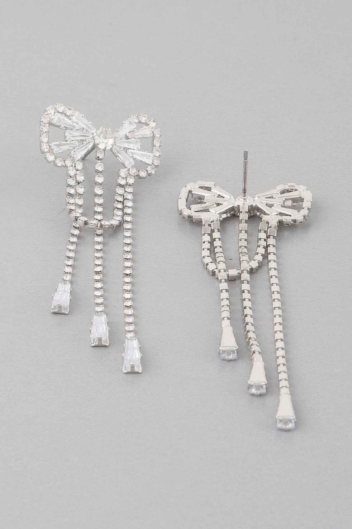 Jeweled Ribbon Dangle Earrings