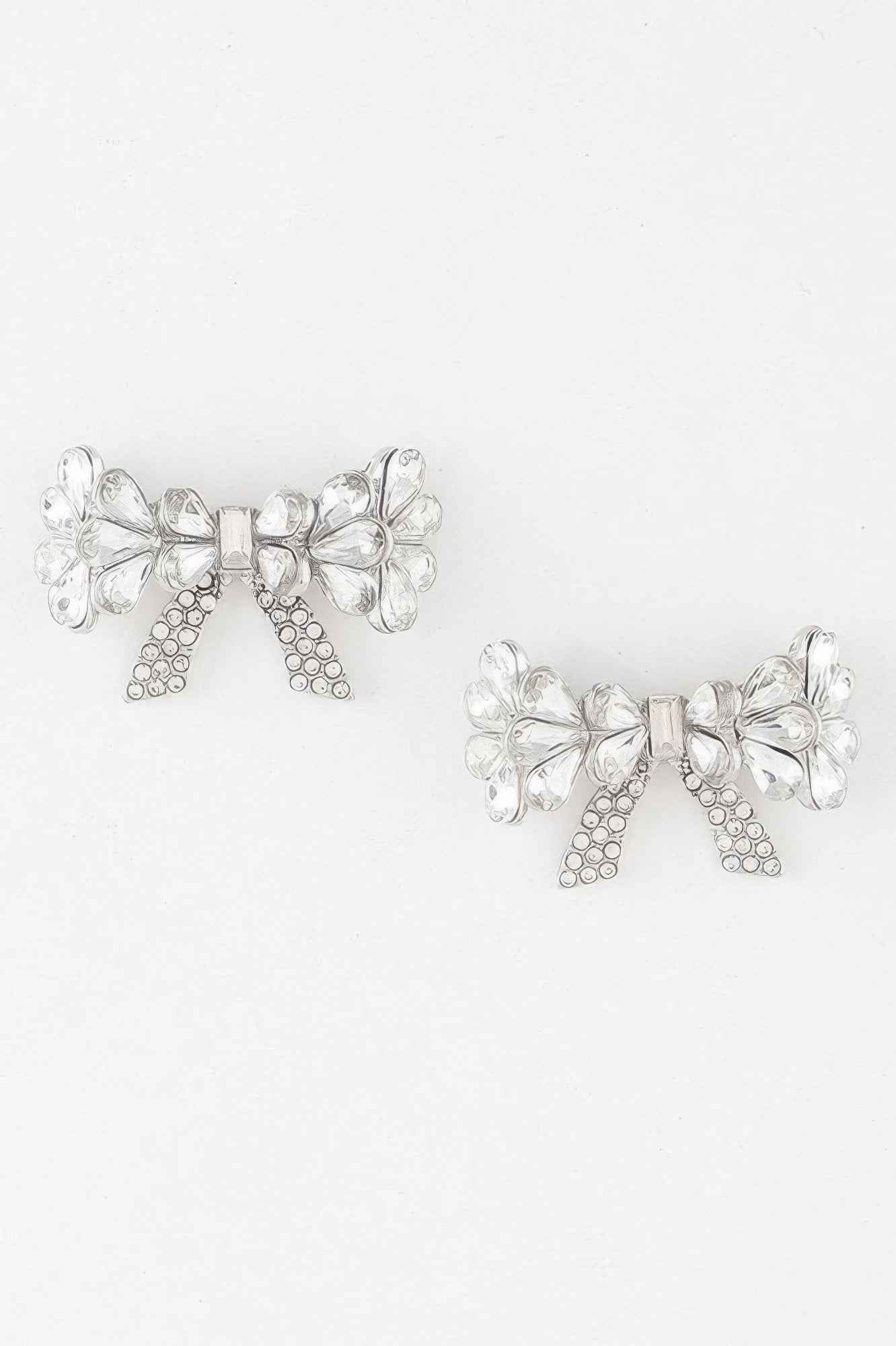 Crystal Teardrop Ribbon Earrings