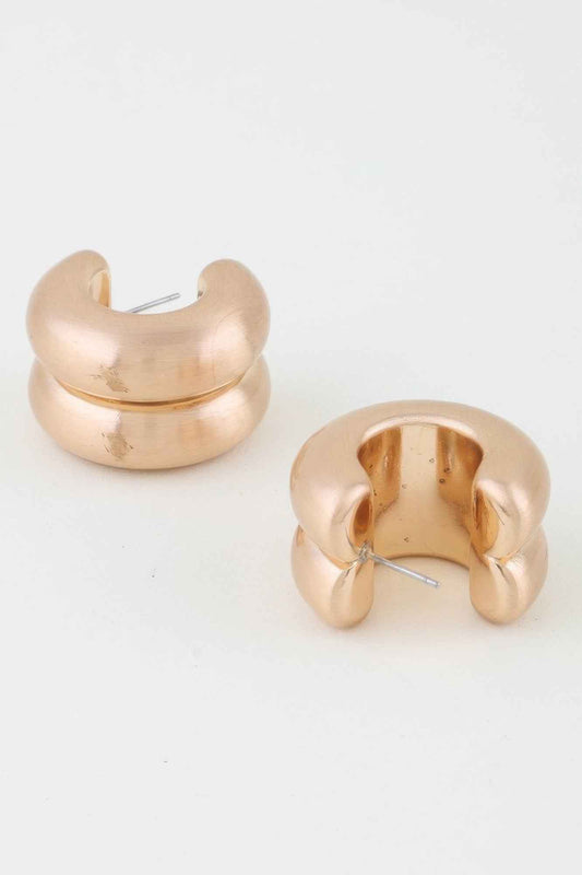 Double Matte Hoop Earrings