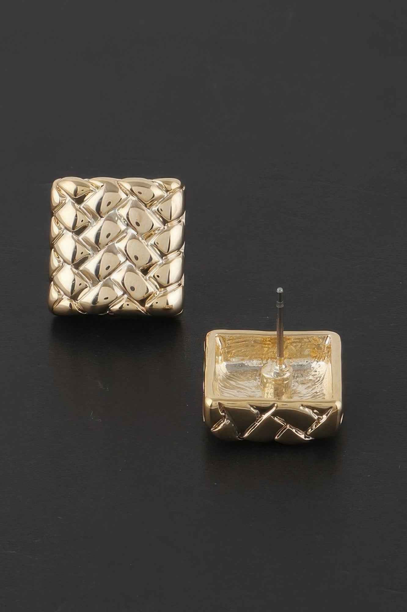 Braided Square Stud Earrings