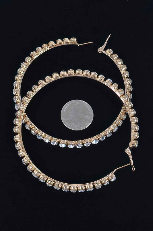 8cm Rhinestone Hoop Earring