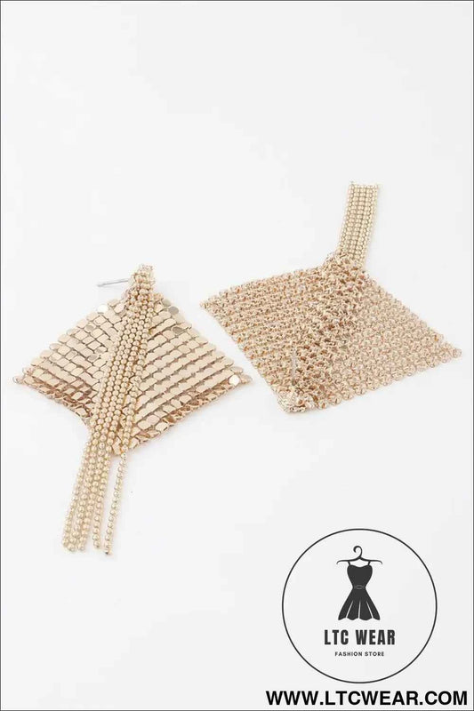Abstract Bead Drop Diamond Earrings