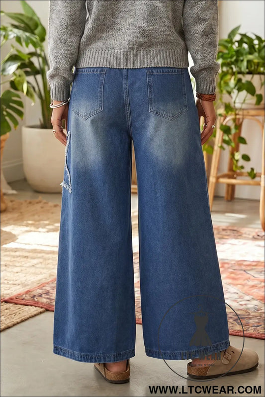 Ashleigh Blue Star Decorated Wide Leg Jeans