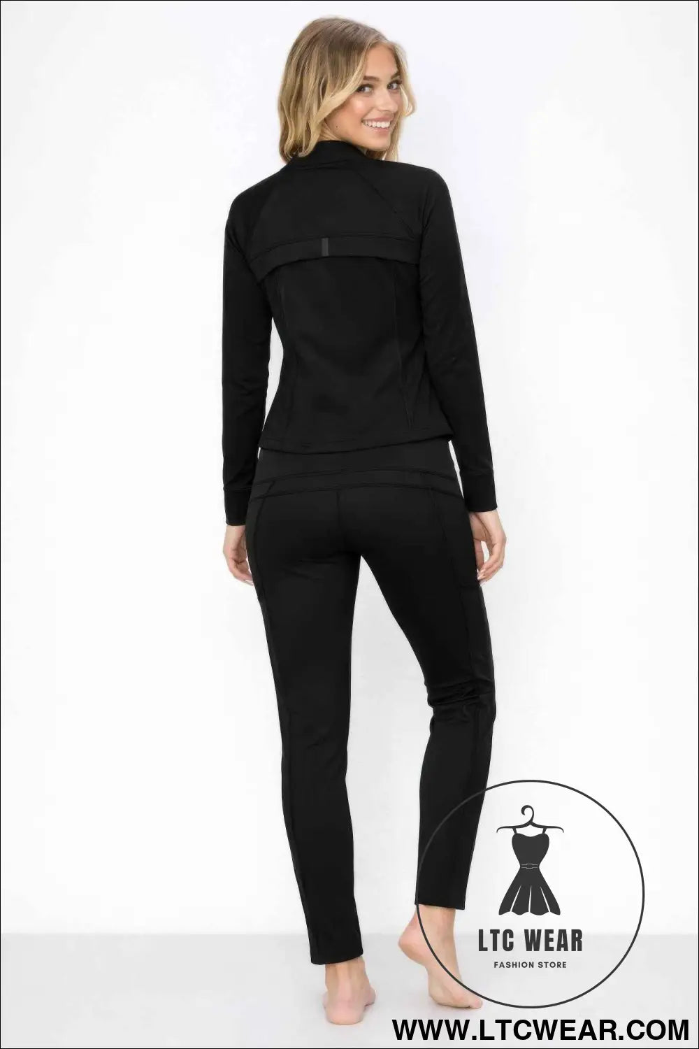 Athletic Workout Lounge Zip Up Jacket And Pant Set