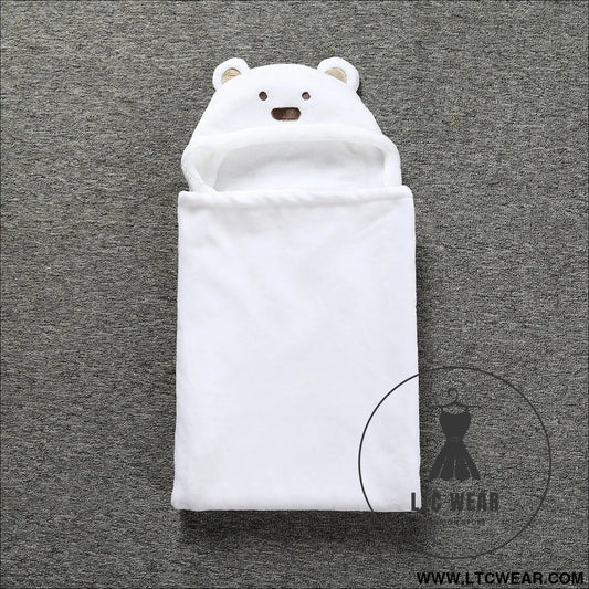 Baby coral fleece cuddle baby cuddle blanket newborn baby bear air conditioning blanket package towel cover blanket