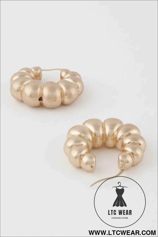 Bead Crescent Hoop Earrings