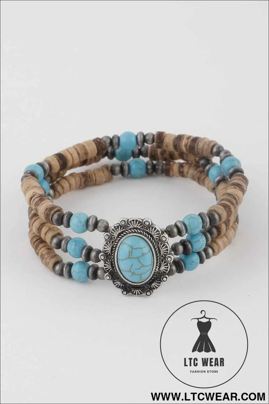 Beaded Vintage Stone Bracelet