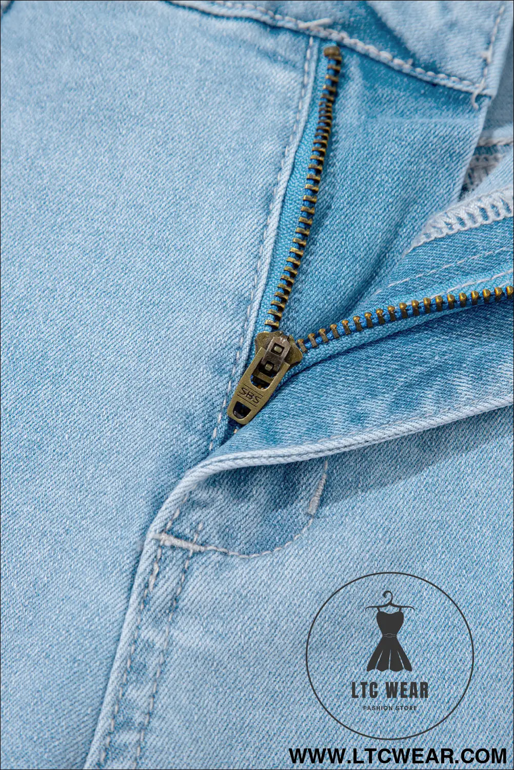 Beau Blue High Rise Barrel Relaxed Patch Pocket Jeans - L.T.C Wear Online Fashion Store