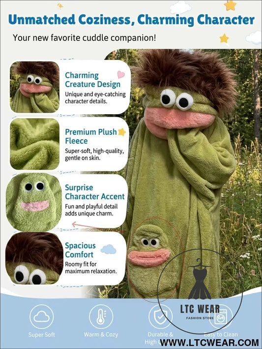 Big Mouth Monster Coral Fleece Cozy Onesie