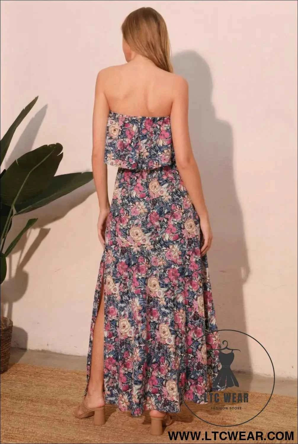 Bloom Party Strapless Maxi Dress