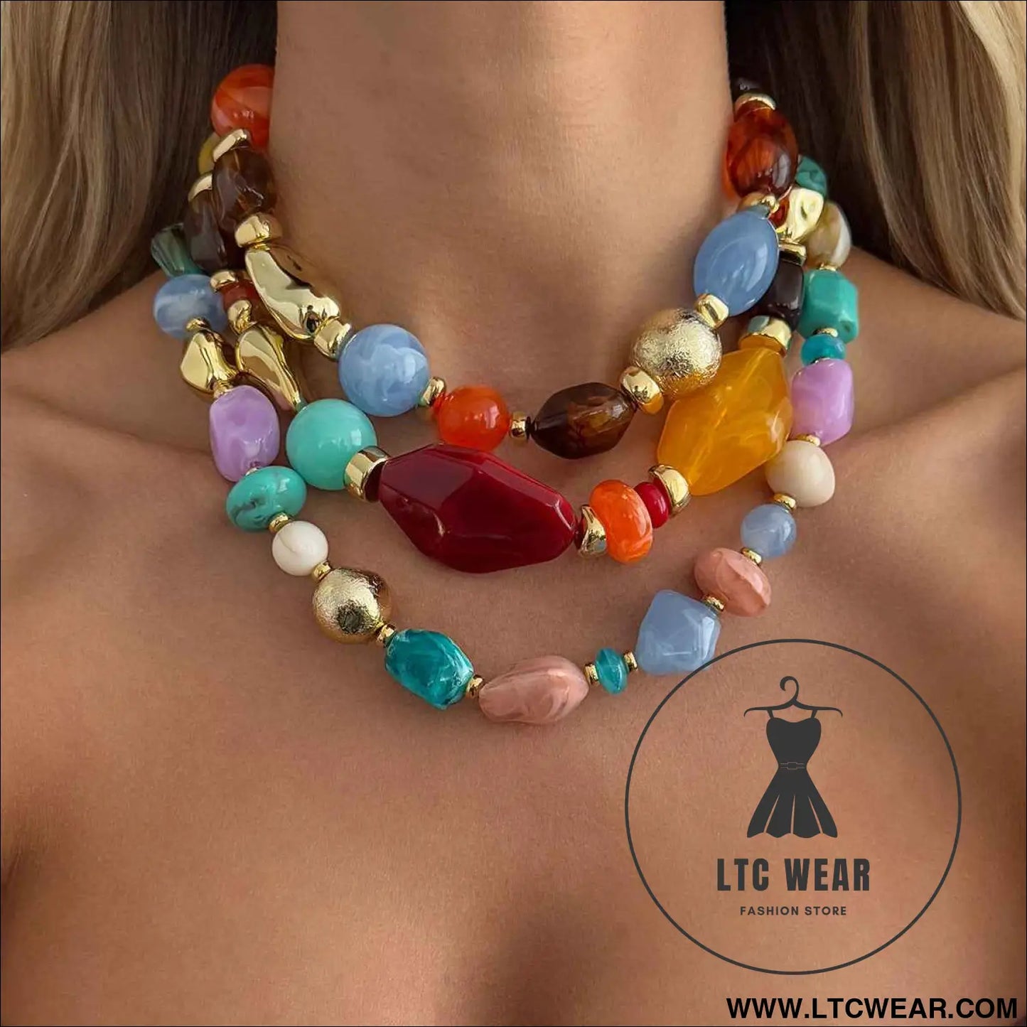 Bohemian Colorful Resin Bead Necklace Collection