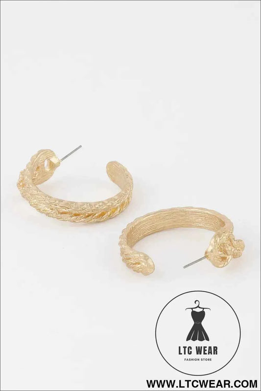 Braided Snake Hoop Earrings