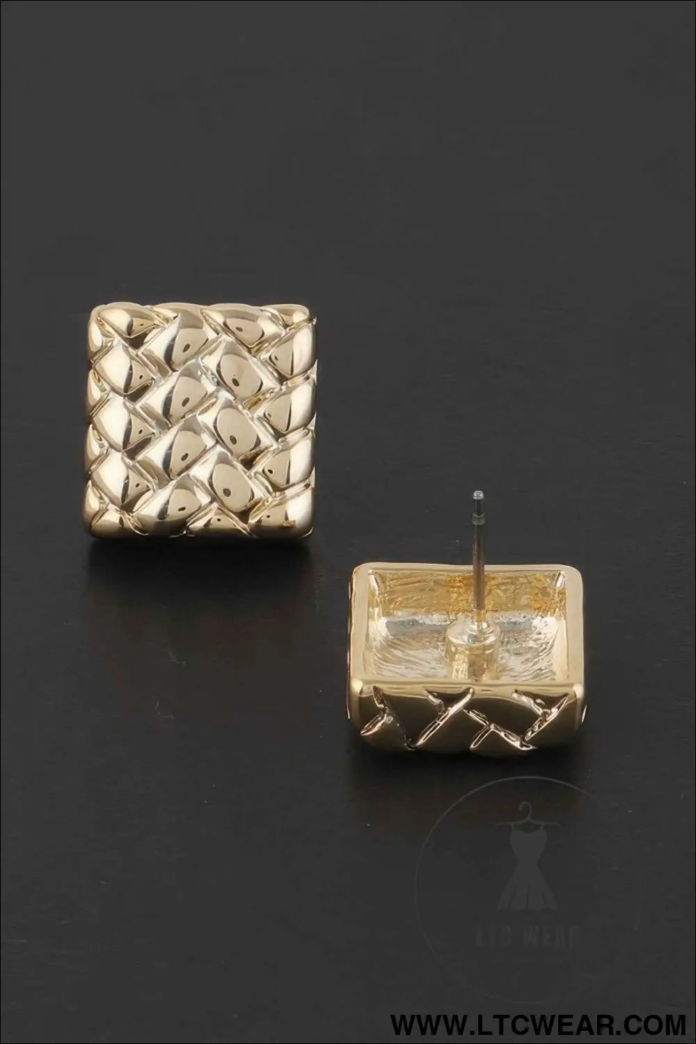 Braided Square Stud Earrings