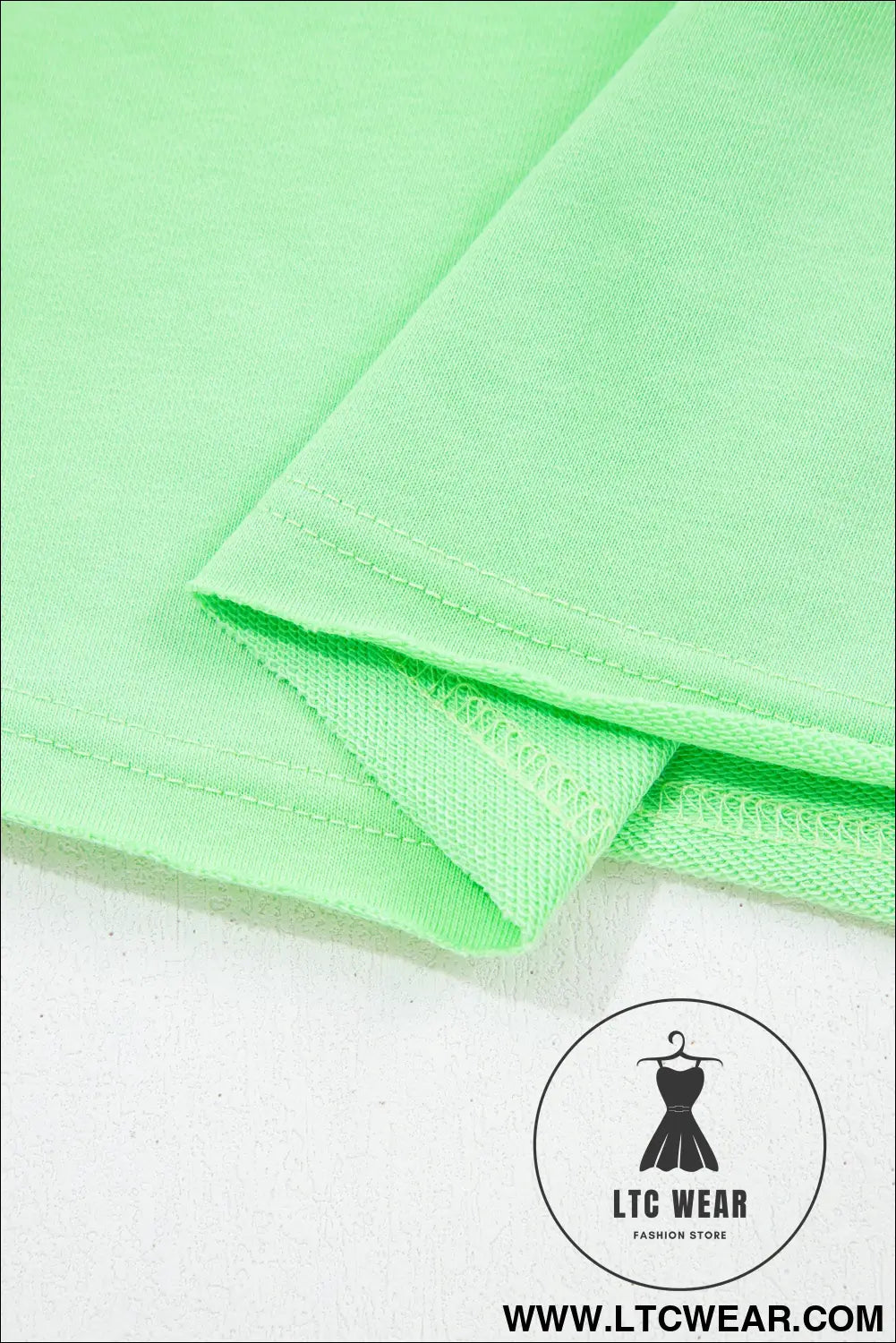 Bright green crab embroidered patch loose round neck tee - tops & tees