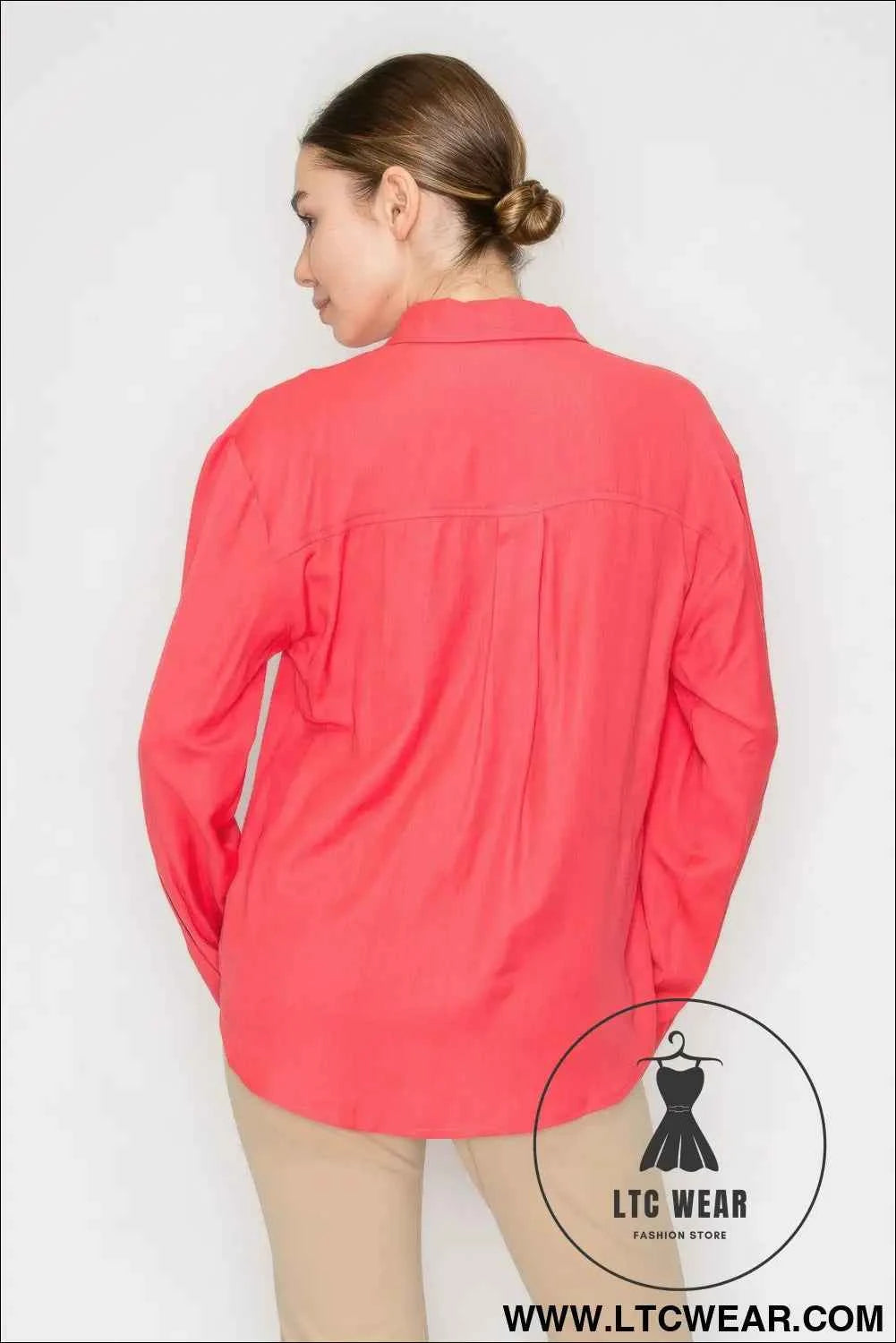 Button Down Collared Linen Shirt