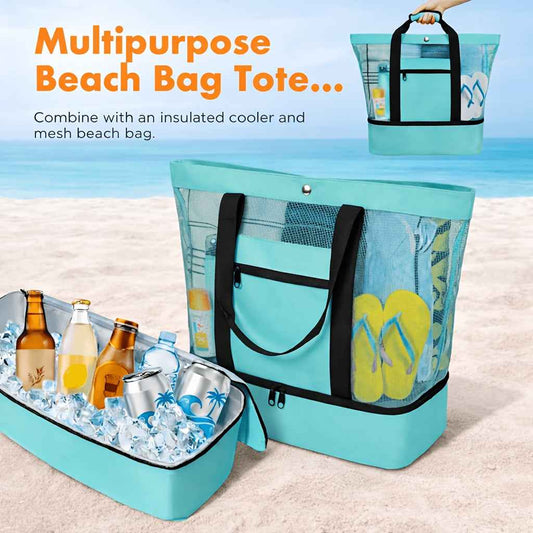 2in1 Beach Tote Cooler Bag Large Capacity AllPurpose