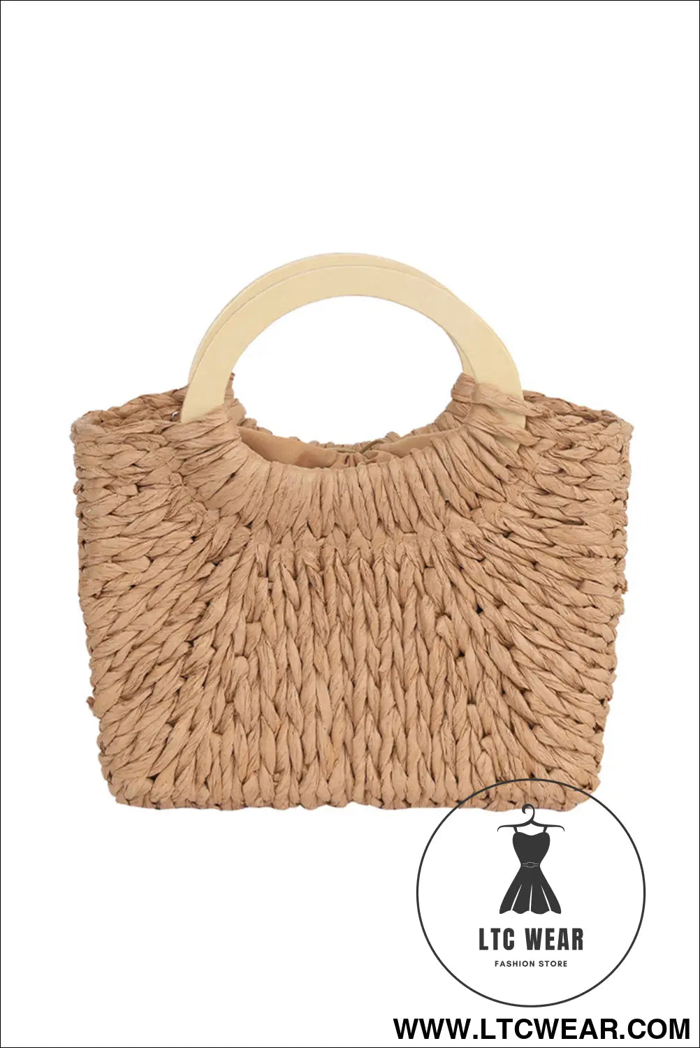 Camel retro straw woven tote bag - camel / one size / 100% straw - handbags