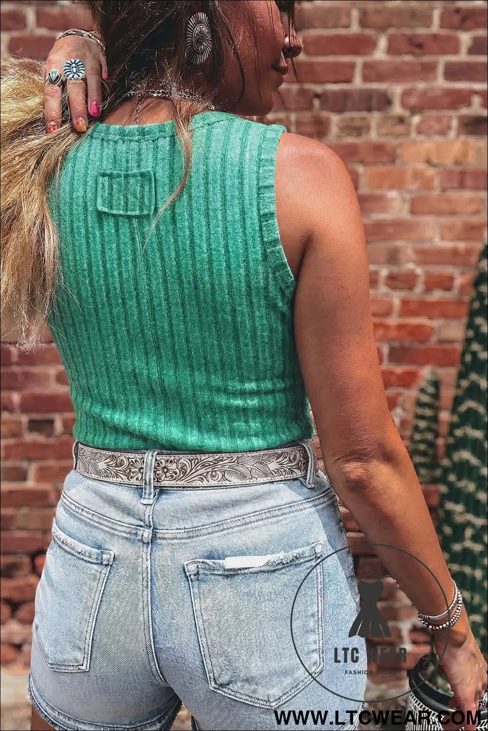 Chill vibes: sea green slim ribbed tank top - tops & tees