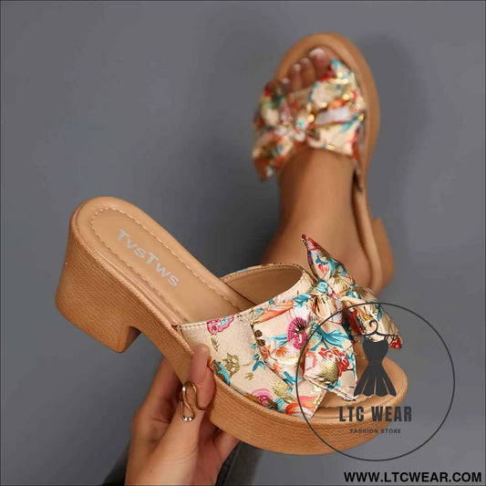 Chunky Wedge Summer Sandals Fashionable High Heel Slides