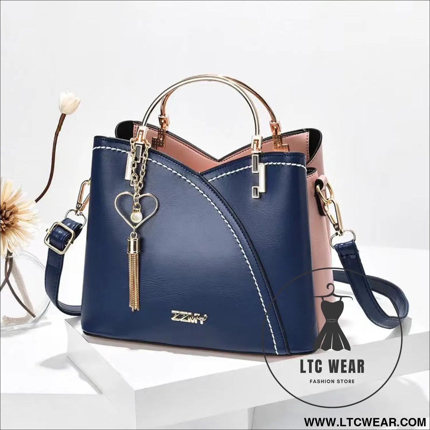 Color-blocked large-capacity shoulder bag with high-quality crossbody design - L.T.C Wear Online Fashion Store