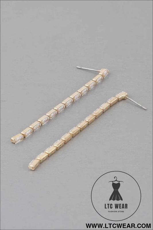 Crystal Bar Drop Earrings