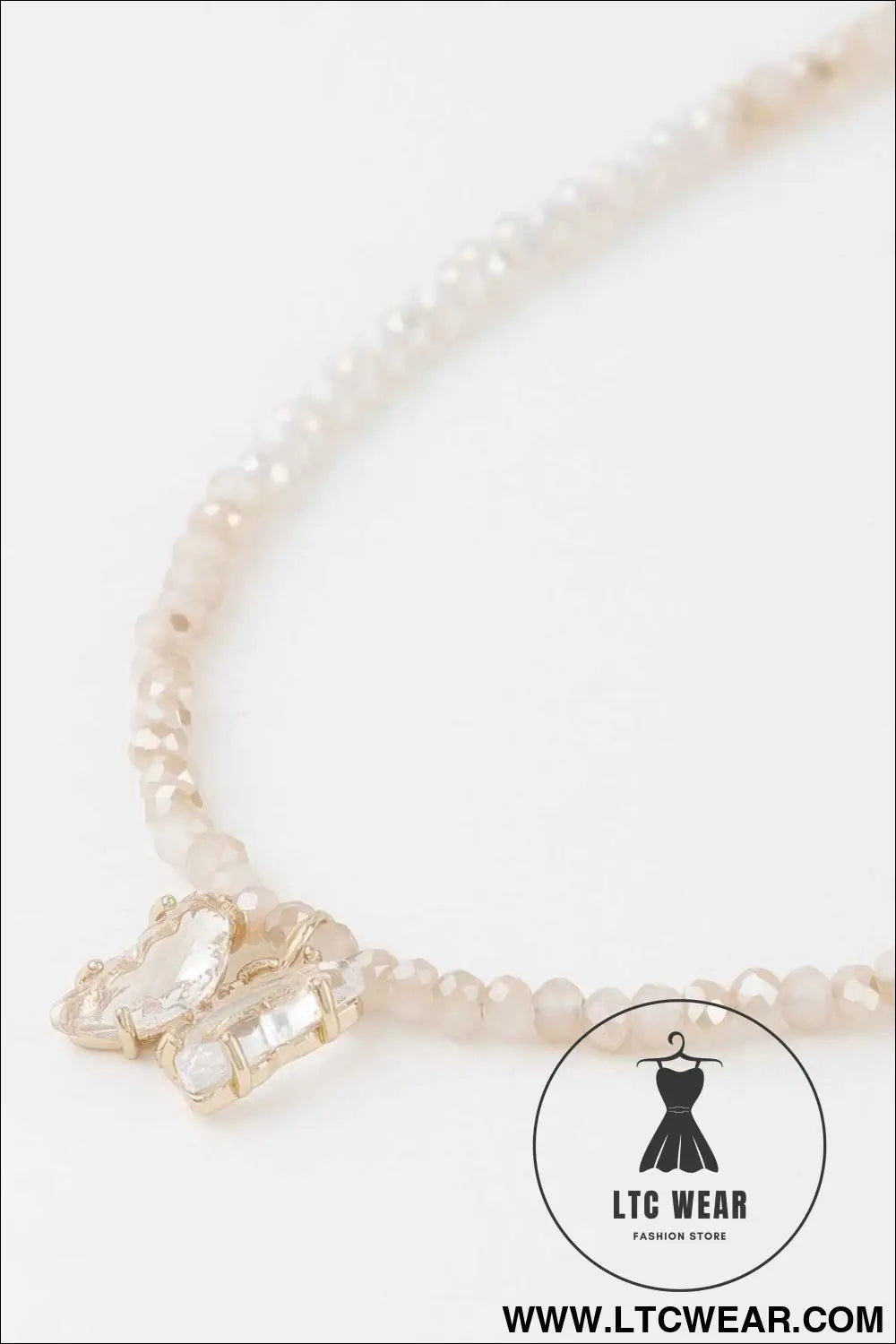 Crystal Butterfly Beaded Necklace