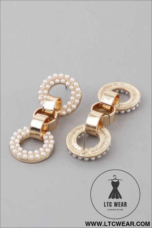 Crystal Cuff Chain Drop Earrings