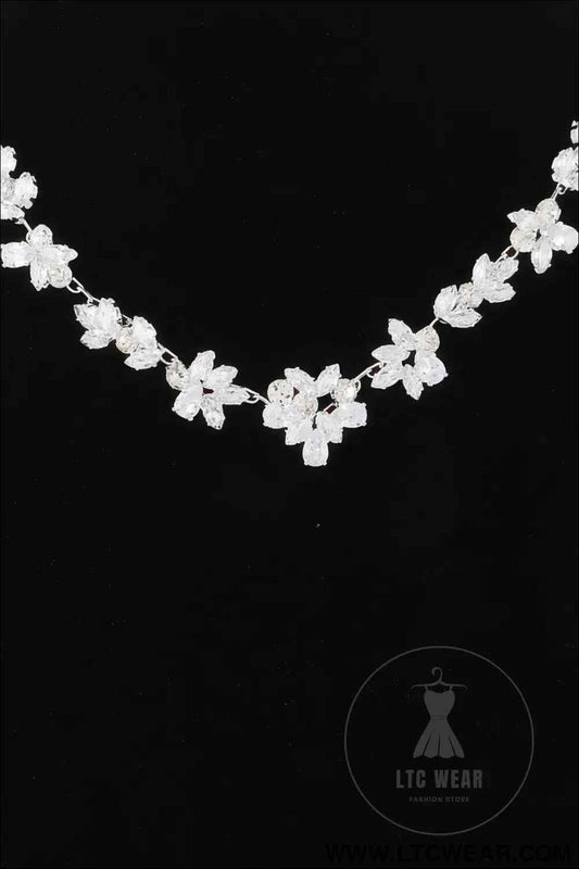 Crystal Flower Charm Necklace