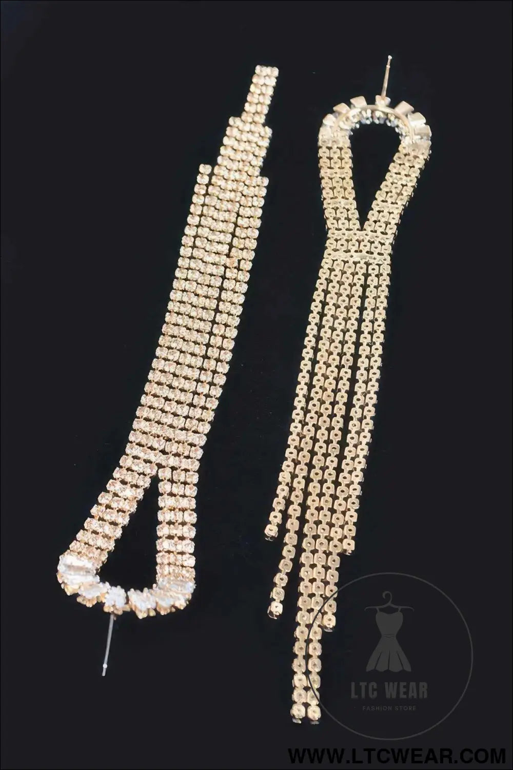 Cubic And Stone Fringe Earring