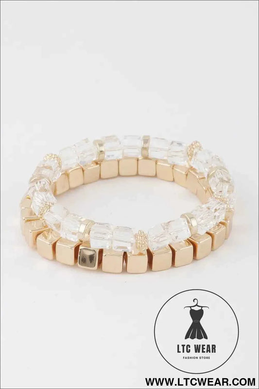 Double Clear Block Bracelet