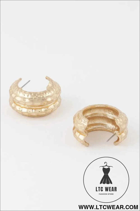 Double Hammered Hoop Earrings