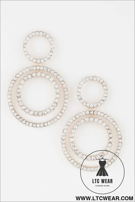 Double Jeweled Circle Earrings