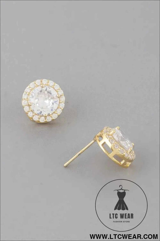 Embedded Round Stud Earrings
