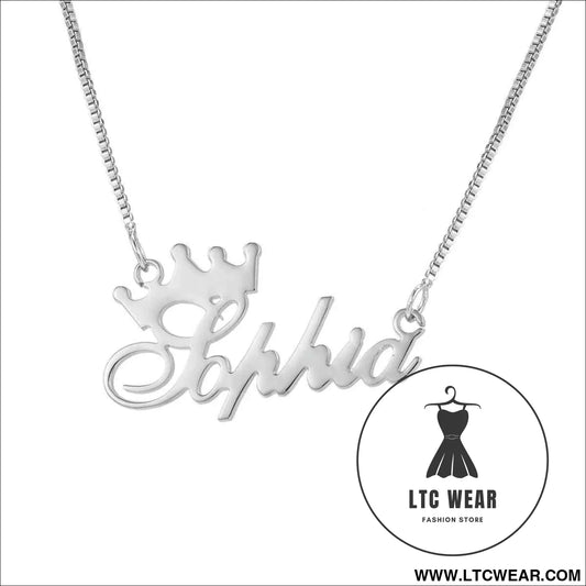 Exquisite Crown Custom Name Necklace