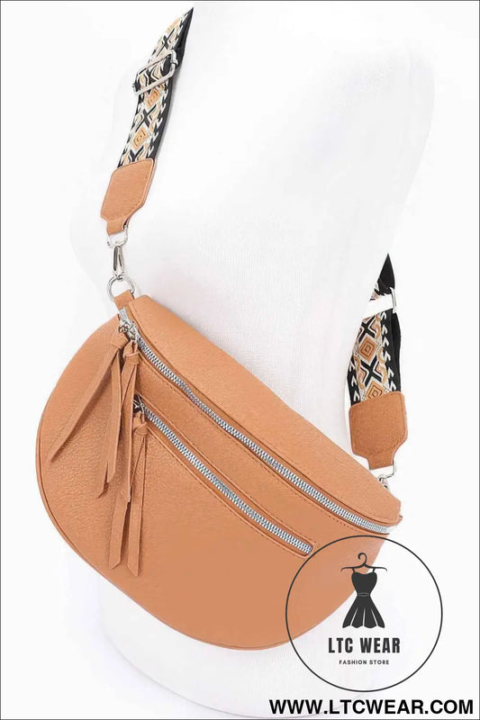 Faux Leather Crossbody Bag Belt
