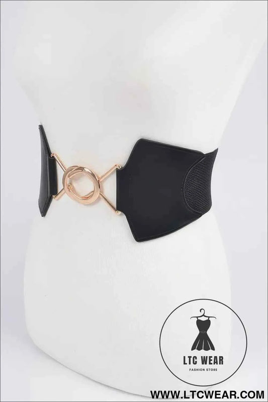 Faux Leather Plus Size Elastic Belt for Comfortable Style