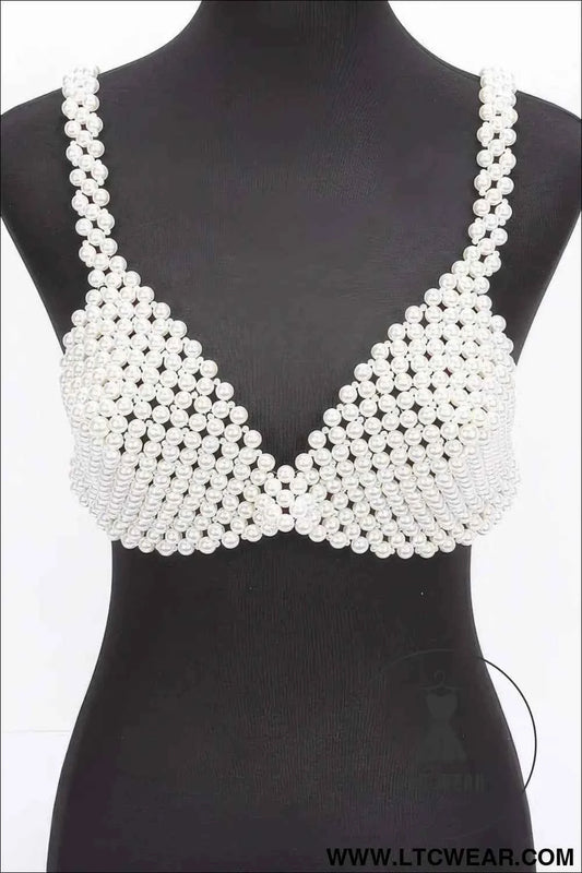 Faux Pearl Bra Top