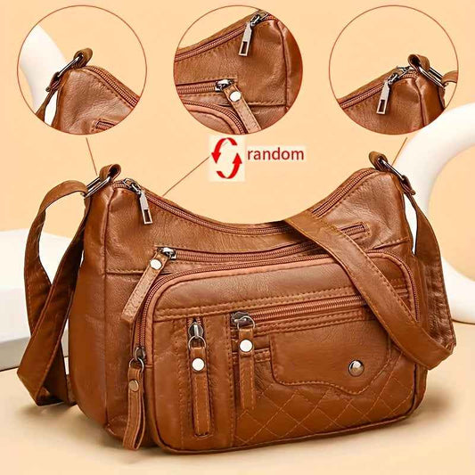 Unisex Square Crossbody Bag Stylish Casual MultiLayered