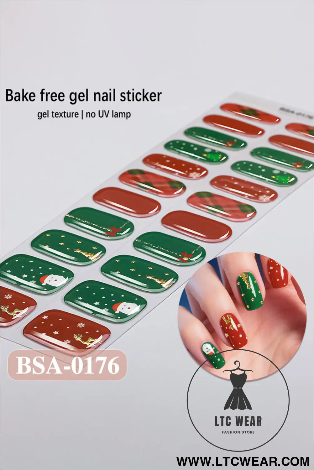 Fiery red christmas baking free nail stickers - fiery red / one size / 100% paper - beauty