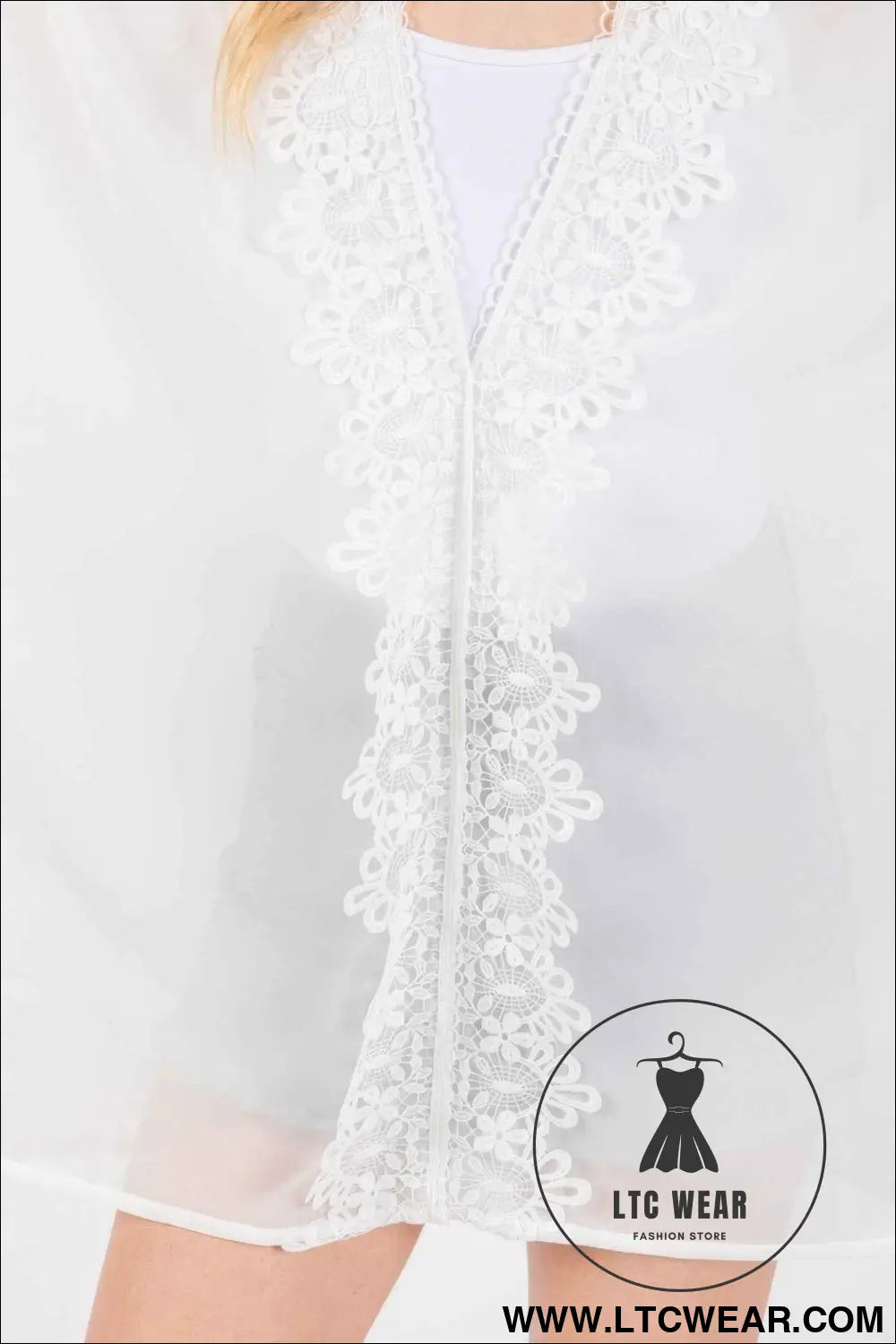 Flower Pattern Trim Detail Poncho