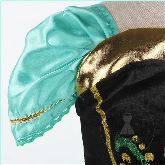Frozen anna princess dress aisha green mesh dress halloween cosplay summer short sleeve dress