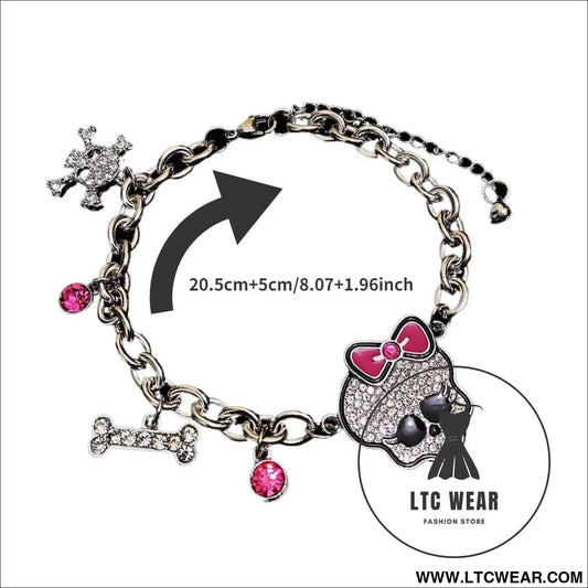 Ghost school y2k cool girl necklace amp bracelet cute decorative jewe - skull bracelet